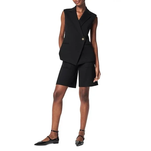 SPANX Asymmetrical Tailored Vest Black Sleeveless Blazer XL NWOT Retail $169 - Picture 3 of 7